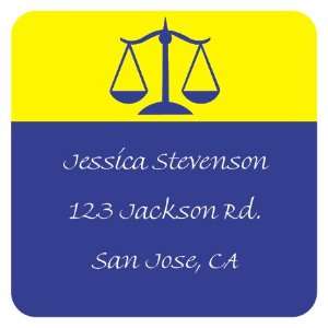 Legal Blue And Yellow Square Stickers