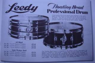 Leedy Professional 6x14 NOB Snare Drum 1920s  