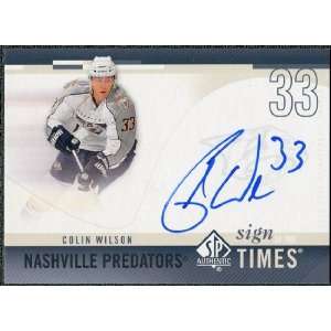   Sign of the Times #SOTWI Colin Wilson Autograph: Sports Collectibles