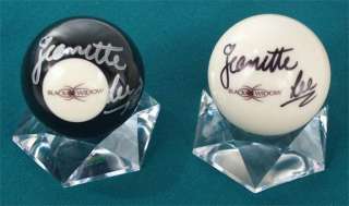 Jeanette Lee The Black Widow Autographed 8 Ball & Cue Ball With 