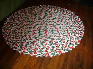 Hand chroceted varigated Christmas tree skirt,100% cotton.New.  