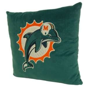  NFL Miami Dolphins 16x16 Embroidered Plush Pillow with 