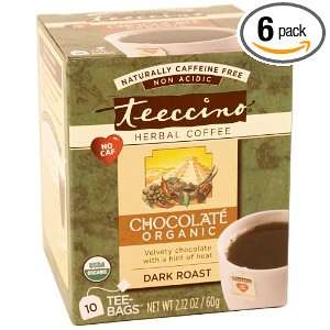   Caffeine Free Herbal Coffee, Chocolate, 10 Count Tea Bags (Pack of 6