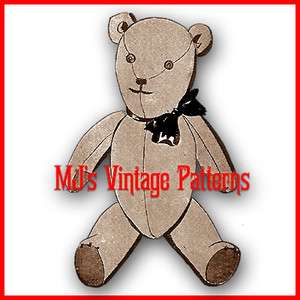 Classic 1940s Teddy Bear Vintage Pattern  