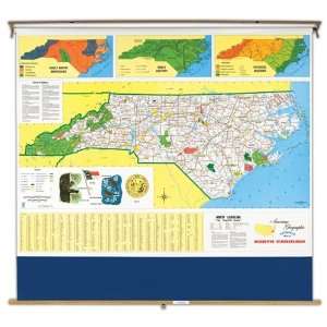  64 x 50 North Carolina Wall Map
