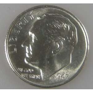  1947 S Roosevelt Silver Dime   Uncirculated Sports 