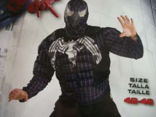   Realistic Deluxe Venom Marvel Spider Man Adult Costume Sz 42/ 46 NWT