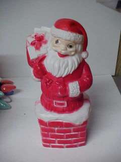 Old 1960s Christmas Lightup   SANTA IN CHIMNEY W TOYS  