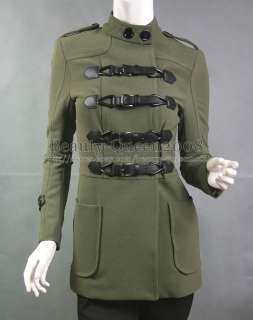 NWT Women Military Green Coat Jacket Trench sz XS/S/M/L  