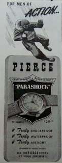RESTORED 1945 PIERCE PARASHOCK PATENTED SWISS 6 SCREW CASE WITH CHRONO 