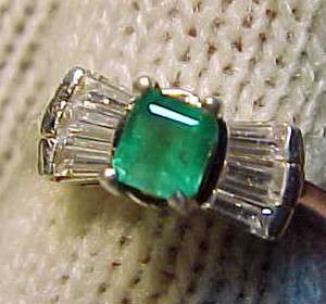   SQUARE Natural Colombian Emerald Gemstone Ring .925 Sterling Silver