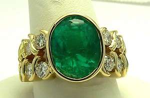 Gem Quality Colombian Emerald & Diamond Ring 5.80ctw  