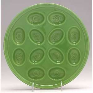   Green Deviled Egg Plate, Fine China Dinnerware: Kitchen & Dining