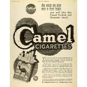  1920 Ad Turkish Domestic Blend Pack Cigarettes Camel Flavor Tobacco 