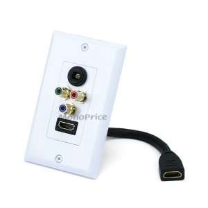  HDMI  3 RCA Component  Toslink Wall Plate   Coupler Type 