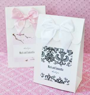 24 Personalized Elite Wedding Candy Boxes Bags Favors  