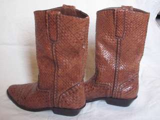 Cole Haan Boot   Bragano   Woven Leather Western Cowboy Boot 9.5 D 