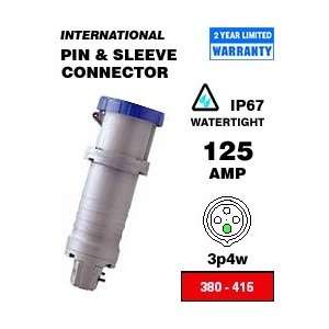   125 Amp 380 415 Volt 3P 4W International Rated Pin & Sleeve Connector