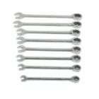 GearWrench 8 pc. Metric Flat Full Polish Ratcheting Combination Wrench 
