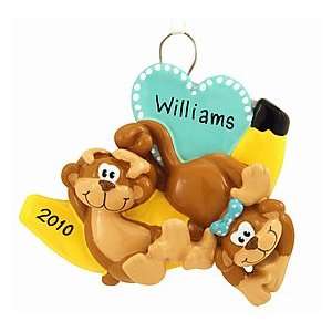    Personalized Monkey Couple with Banana Ornament