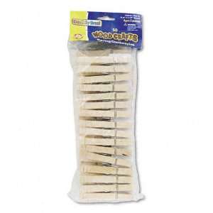   Wood Spring Clothespins, 3 3/8 Length, 50 Clothespins per Pack Office
