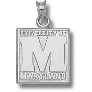  University of Maryland Block M MarylaND Pendant (Silver 