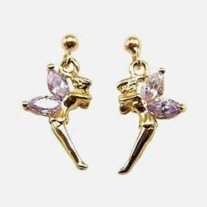   Plated ladies Lavender CZ color Fairies Earrings (0,78 ) Jewelry