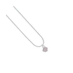   Pink Swarovski Crystals Silver Plated Ball Chain Charm N Jewelry