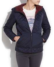 Navy (Blue) Navy Quilted Hooded Jacket  252915741  New Look
