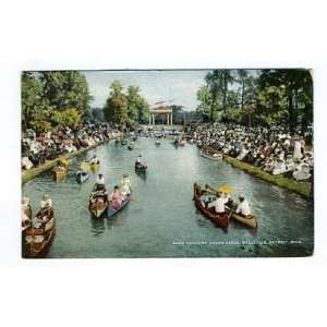  Band Concert Grand Canal Postcard Belle Isle MI 1913 