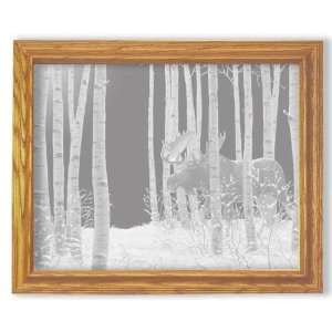  On The Move Moose Rectangle Etched Mirror