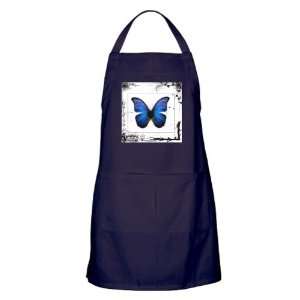  Apron (Dark) Blue Butterfly Still Life 