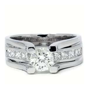  REAL 1.50CT VS CHANNEL SET ENGAGEMENT RING 14K WHITE GOLD 