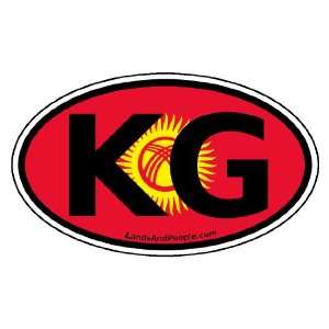 Kyrgyzstan KG and Kyrgyz Flag Central Asia Car Bumper Sticker Decal 