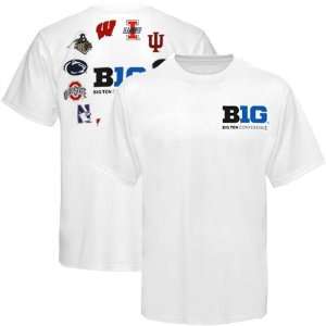  NCAA Big Ten White Team Logo Circle T shirt Sports 