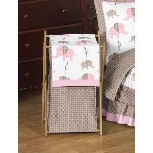   Laundry Hamper for Pink and Brown Mod Elephant Bedding by JoJO Designs