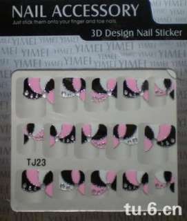 15 packs black pink white 3D Nail art Stickers Decals TJ  