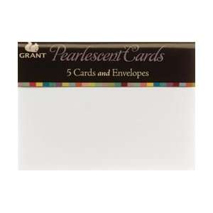 Grant Studios Pearlescent Cards & Envelopes 5.57X4 5/Pkg White; 6 