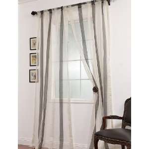   Ash Striped Linen & Voile Weaved Sheer Curtains