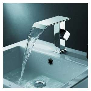   Brass Waterfall Bathroom Sink Faucet (Chrome Finish)