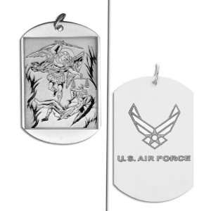  Saint Michael Doubledside Air Force Dogtag Medal Jewelry