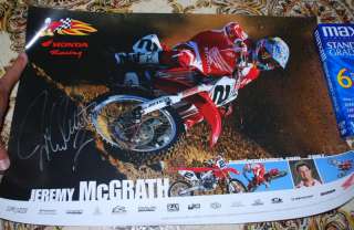 JEREMY McGRATH Signed 2007 HONDA SX MX. Racing POSTER  