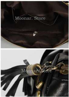 Korea Style Tassel PU Leather Satchel Handbag Shoulder Bag Totes Large 
