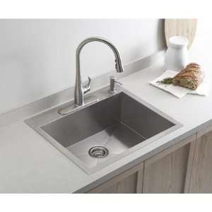 Vault Undermount Medium Single Kitchen Sink Faucet Drillings Four 