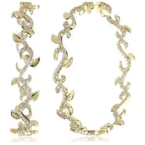    Katie Decker Ivy 2 Inch Pave Diamond Hoop Earrings: Jewelry
