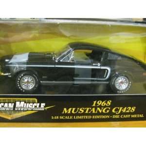  1968 Ford Mustang CJ428 LE Black Diecast 118 Scale 