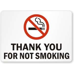   For Not Smoking (with symbol) Aluminum Sign, 10 x 7