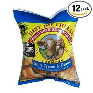 Just the Cheese Rounds, Sour Cream and Onion, 2 Ounce Bags (Pack of 12 