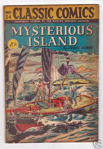 CLASSIC COMICS #34 MYSTERIOUS ISLAND 1ST ED 1947 G/VG  