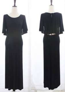 SC360 Black Noble Women Knit Full Sleeve Tieback Maxi Dress Backless 